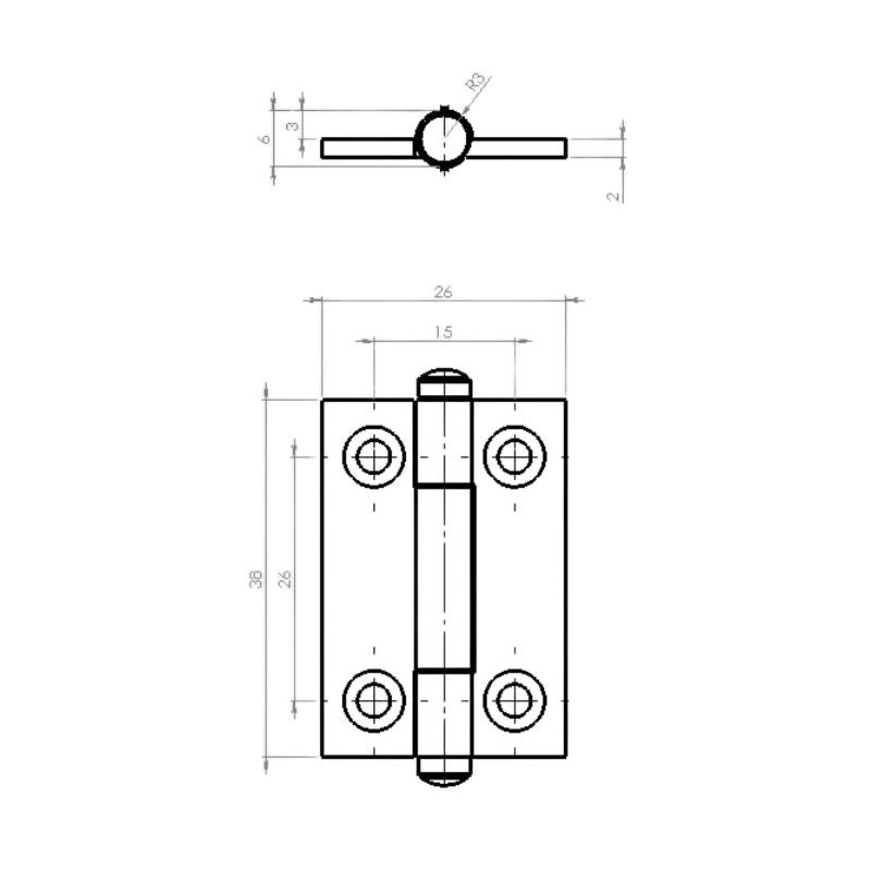 Dobradiça Polipropileno com UV - 04 furos - Imagem 4